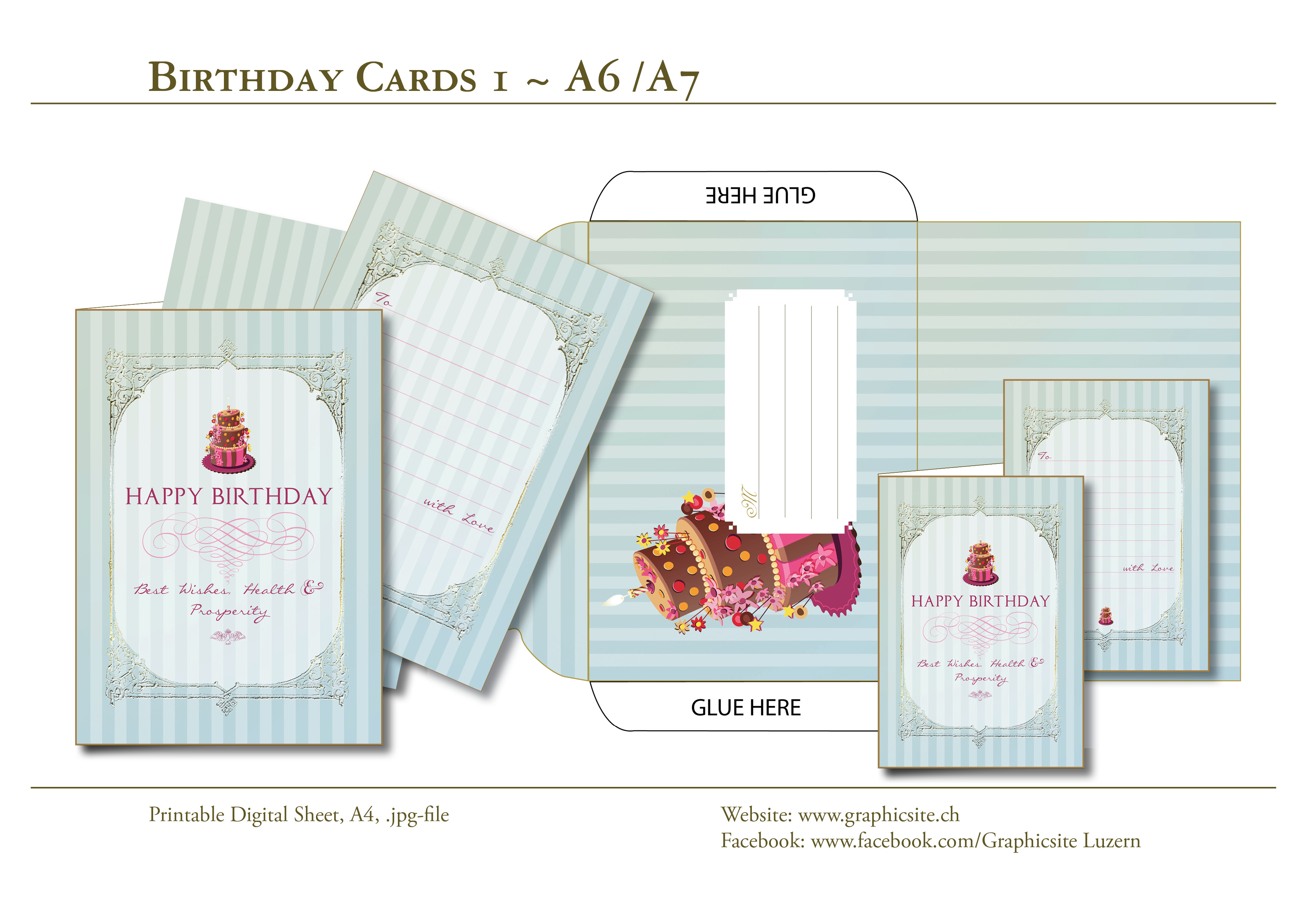 Karten selber drucken - Geburtstagskarten - Grusskarten - Kuvert - Papeterie - Grafiker Luzern, Graphic Design Luzern - Schweiz 