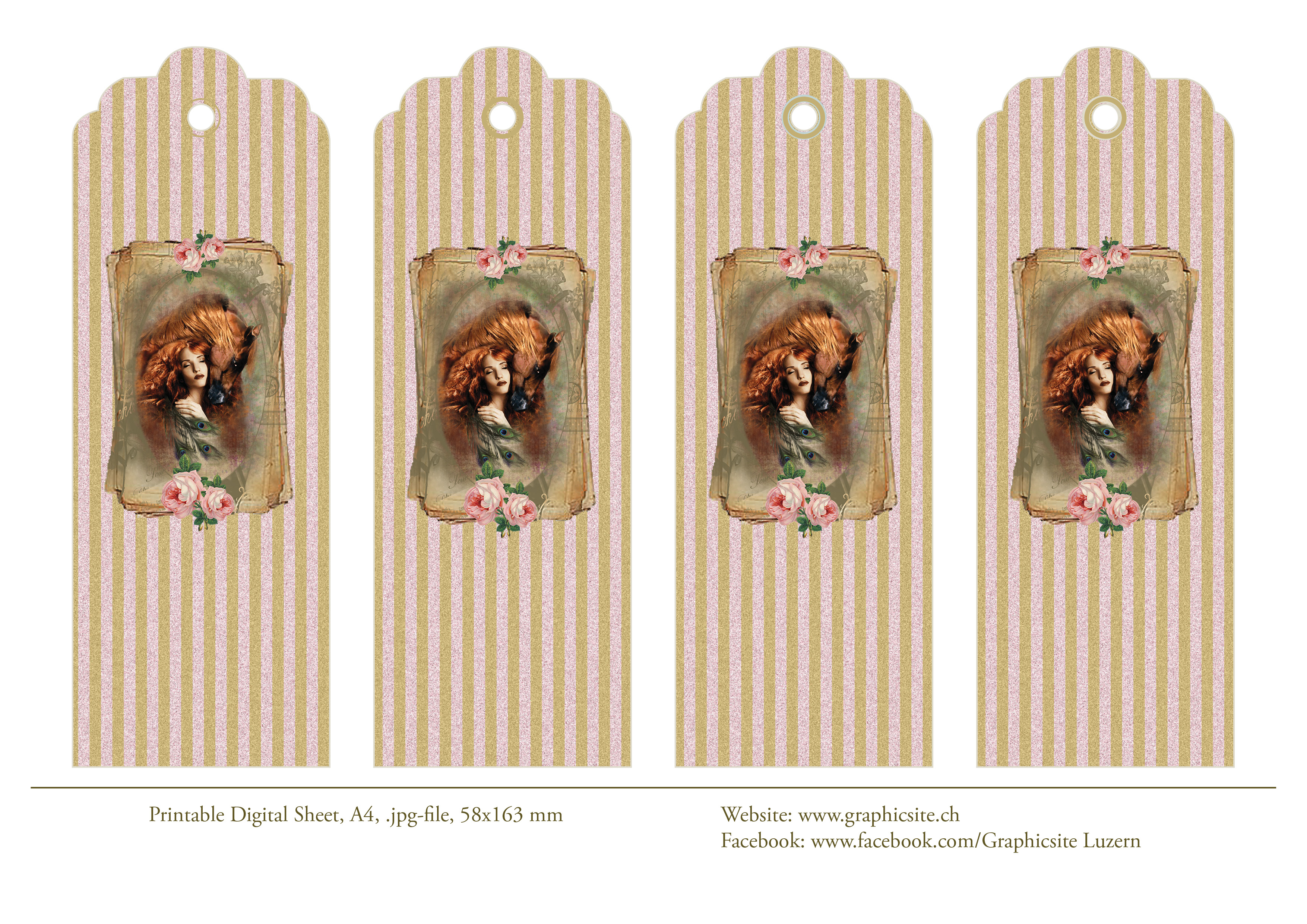 Printable Digital Collages - Bookmarks - Fire - VintageEdition