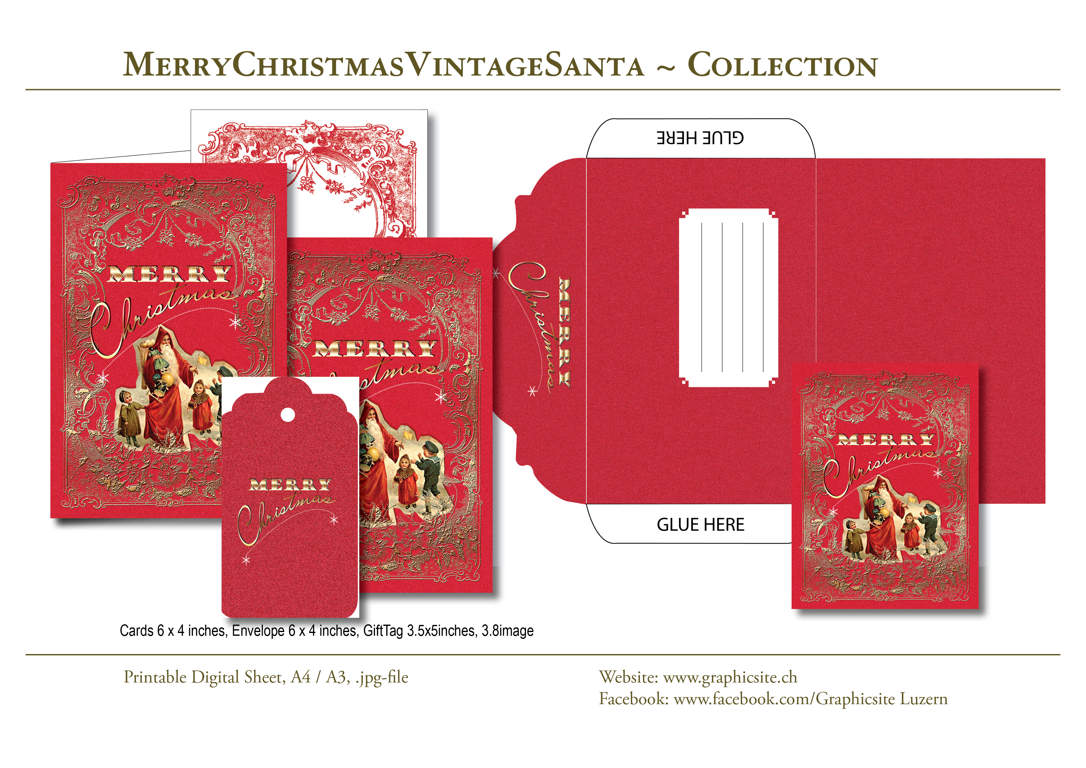 Printable Digital Sheets - Christmas - Greeting Cards, Gift tag, Envelope, #christmas, #greeting, #cards, #tags, #download,