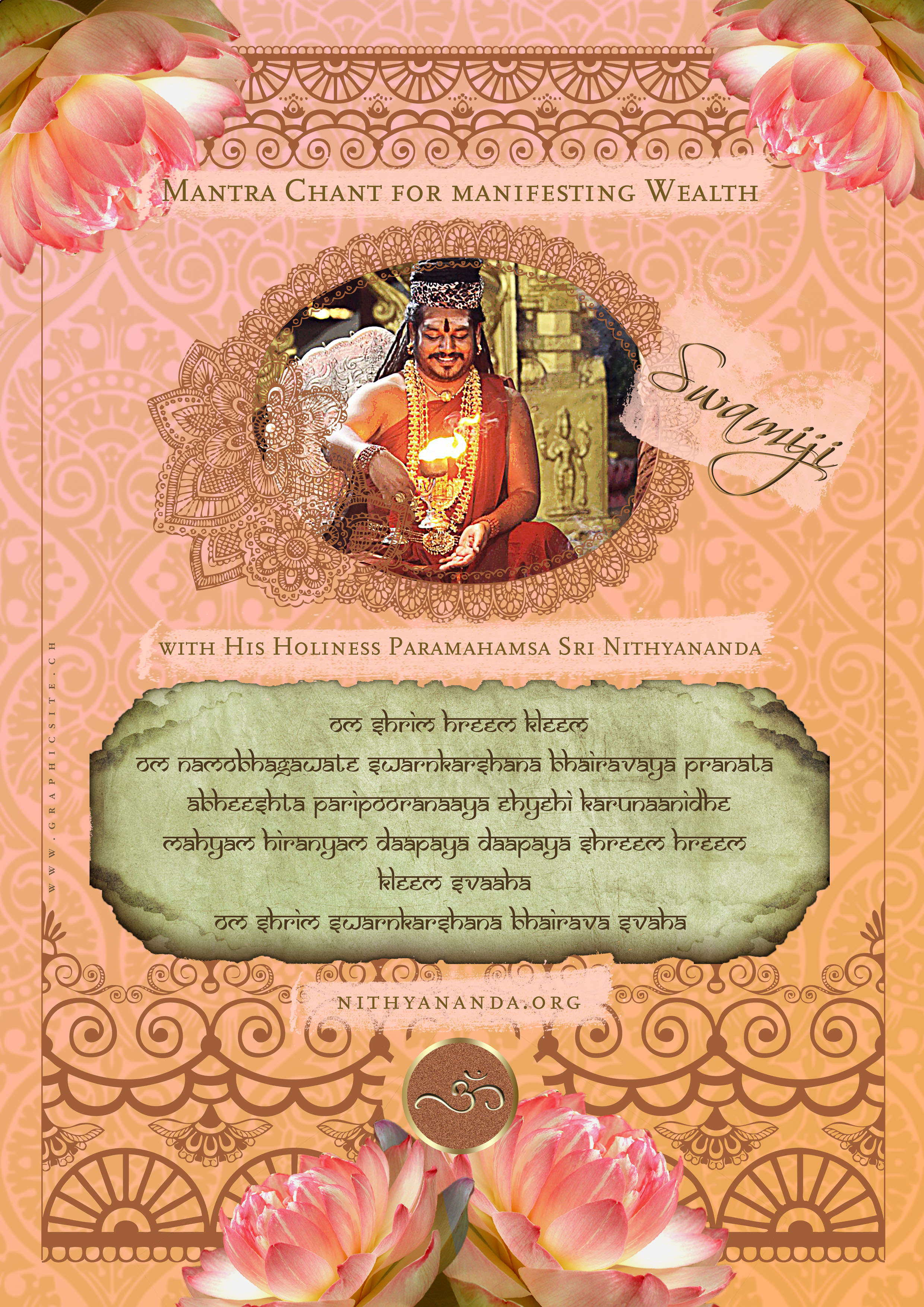 Wealth Poster ~ Mantra Chant with Paramahamsa Nithyananda